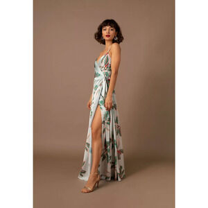 Anthropologie Hutch Saratoga Floral Tropical Blue Wrap Dress Large